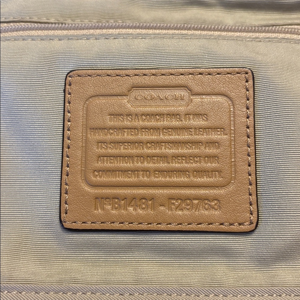 Coach Navy, White & Tan Leather Crossbody Bag - Picture 12 of 12
